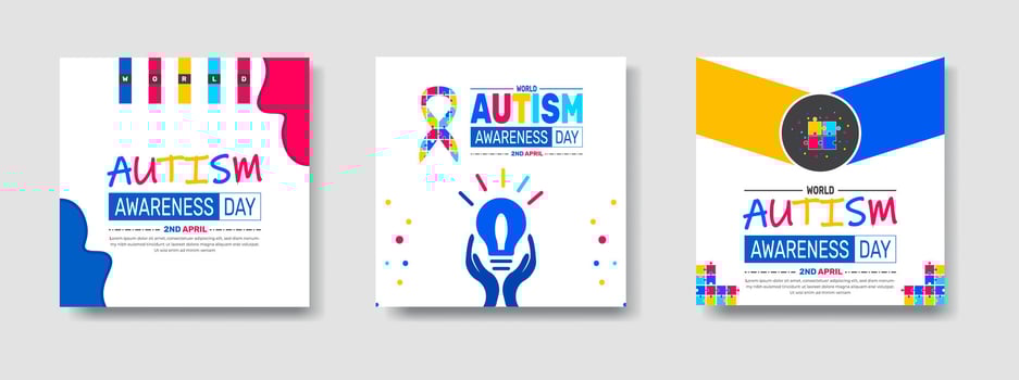 World Autism Awareness Day Concept with Puzzle Symbol vector