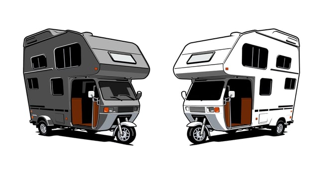 motor home camper design illustration art vector