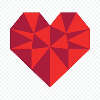 Red heart illustration design on white background vector