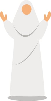 Illustration of Muslim Women Hajj Pilgrims in Flat Design. vector