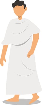 Illustration of Muslim Male Hajj Pilgrims on White Background. vector