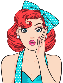 A vintage-style young girl in a spaghetti strap dress with a matching headband, whispering cutely. png