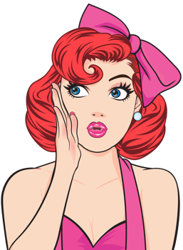 Pretty woman whispering while glancing around suspiciously. png