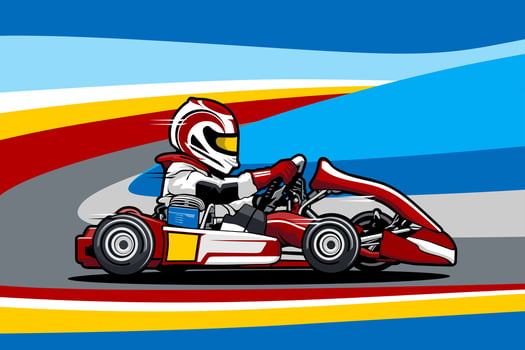 go kart race ultimate illustration with background design art vector