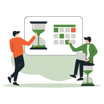 Team organize schedule time management vector