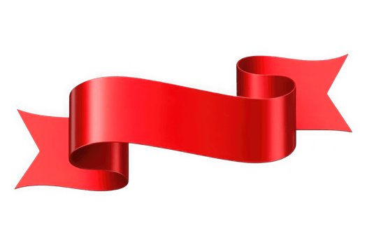 Wavy Curved 3D Red Ribbon Banner png