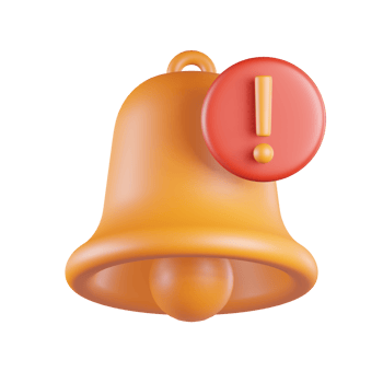 Bell Exclamation 3D Icon png