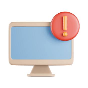 Computer Signal Exclamation 3D Icon png