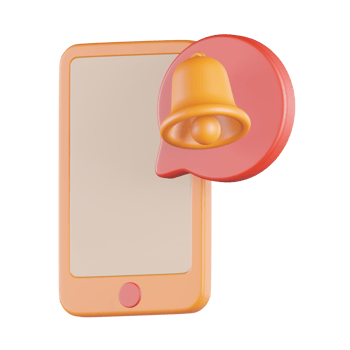 Phone Notification Alert 3D Icon png