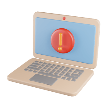 Error Laptop Exclamation 3D Icon png