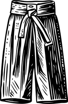 Vintage illustration depicting hakama trousers vector