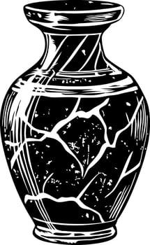 Vintage illustration depicting japanese kintsugi pottery vector