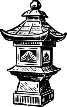 A vintage illustration of antique japanese lantern vector