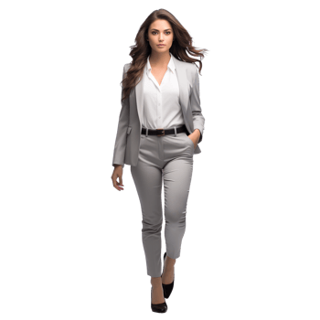A confident businesswoman walking forward isolated on transparent background png