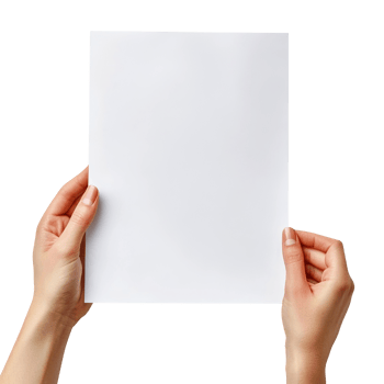 A blank paper held in hand isolated on transparent background png