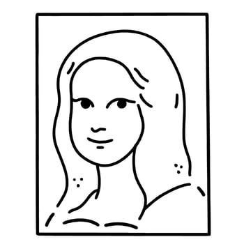 A drawing of a woman Hand drawn line art Paris Illustration vector