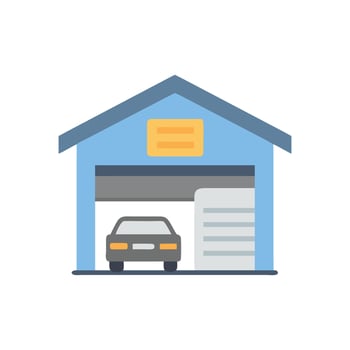Stylish Garage Icon for Contemporary Homes vector