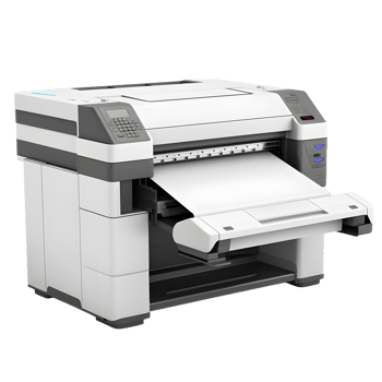 Modern office large format printer high resolution printing on transparent background gray png