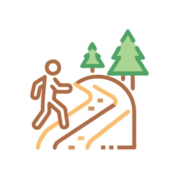 Stylish Hiking Trail Illustration for Nature Lovers vector