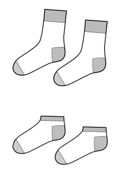Set of socks, fashion flat sketch vector