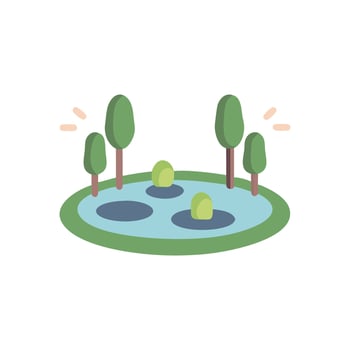 Stylish Pond Illustration for Gardens vector