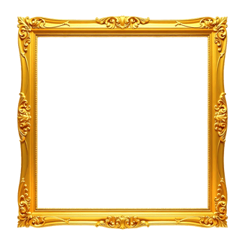 Golden frame photo on transparent background png