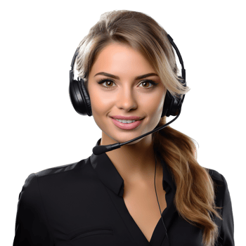 a happy call center woman arms crossed isolated on transparent background png