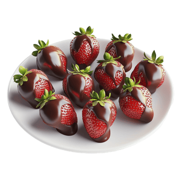Fresh Juicy Strawberries With Chocolate Transparent Background png