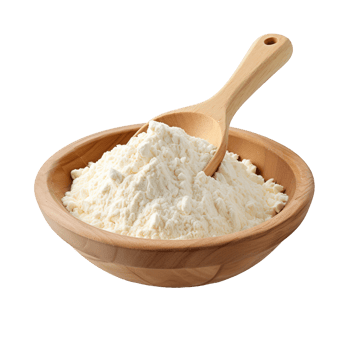 A scoop of spelt milk powder isolated on transparent background png