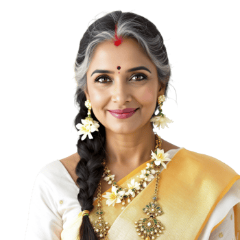 An indian woman in a traditional sari png