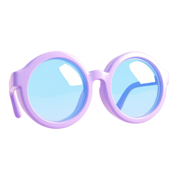 Sunglasses with blue lenses on a black background png