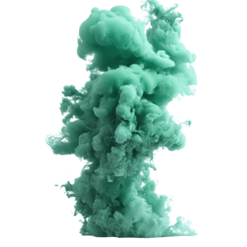 Abstract Green Smoke Design on transparent background. png