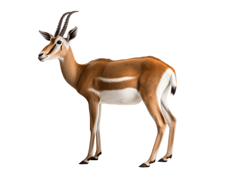 African Springbok isolated on transparent background png