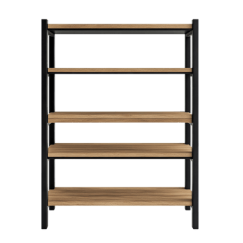 Black Wooden Shelf Home Storage on transparent background. png