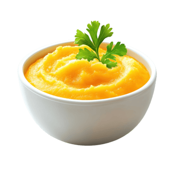 Vibrant Vegetable Puree in Bowl on transparent background. png