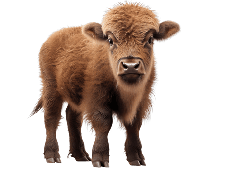baby buffalo isolated on transparent background png
