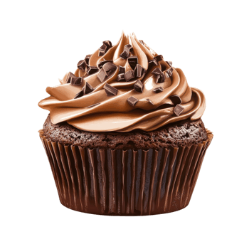 Delicious Chocolate Muffin Closeup on transparent background. png