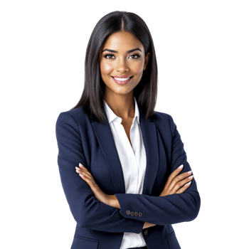 A beautiful young business woman in a suit png