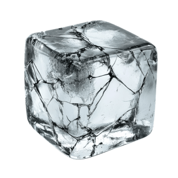 Ice Cube Crystal Structure Macro on transparent background. png