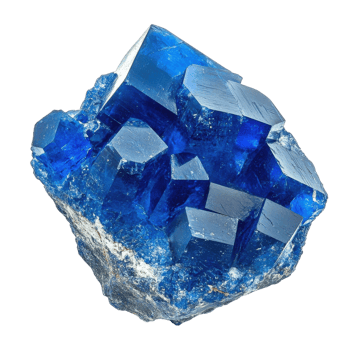 Radiant Cobalt Crystal Mineral on transparent background. png