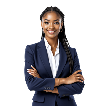 A beautiful young woman in a blue suit png