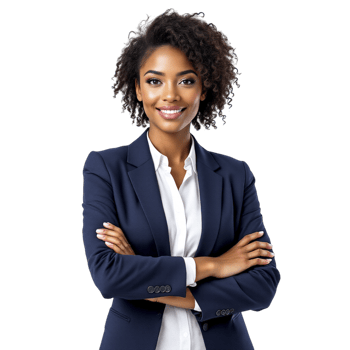 An african american business woman in a suit png
