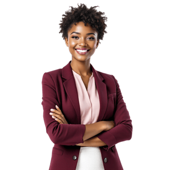 A young african american woman in a business suit png