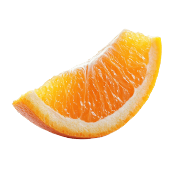 Juicy Orange Slice on White on transparent background. png