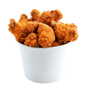 Crispy Fried Chicken Bucket on transparent background png