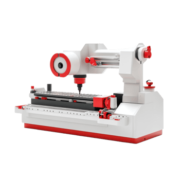 White Red Machine Studio Shot on transparent background. png