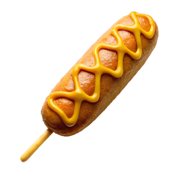 A hot dog on a stick png