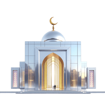 A mosque with a crescent moon on top png