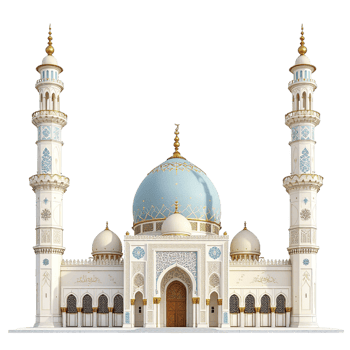 An illustration of a white mosque png