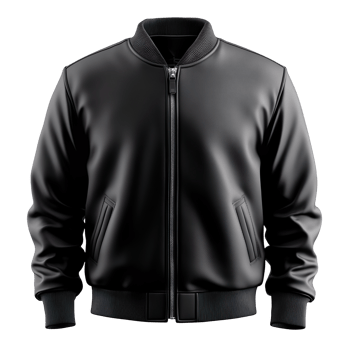 Black Baseball Jacket isolated on transparent background png
